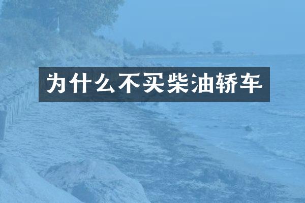 为什么不买柴油轿车