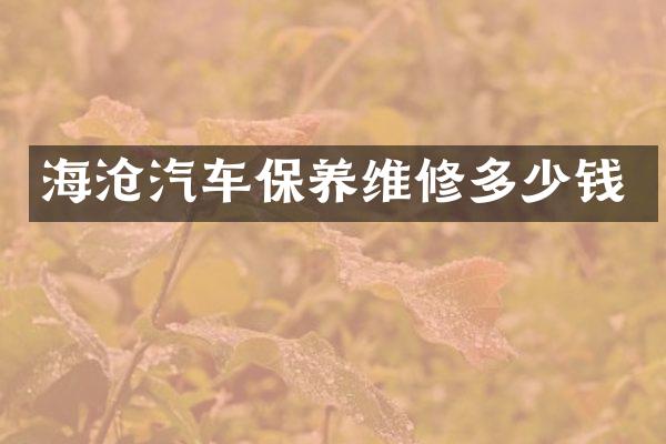 海沧汽车保养维修多少钱