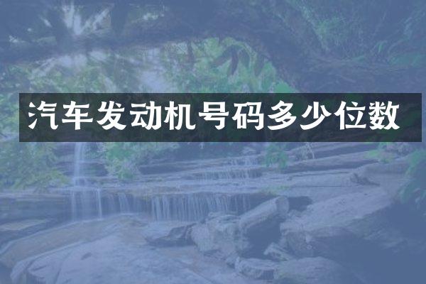 汽车发动机号码多少位数