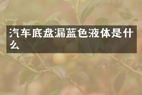 汽车底盘漏蓝色液体是什么