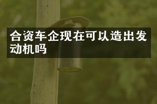 合资车企现在可以造出发动机吗