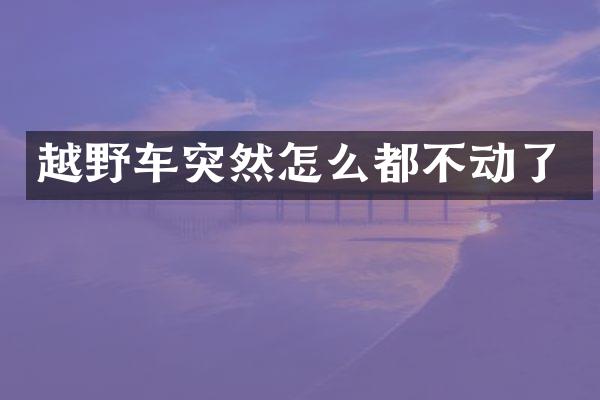 越野车突然怎么都不动了