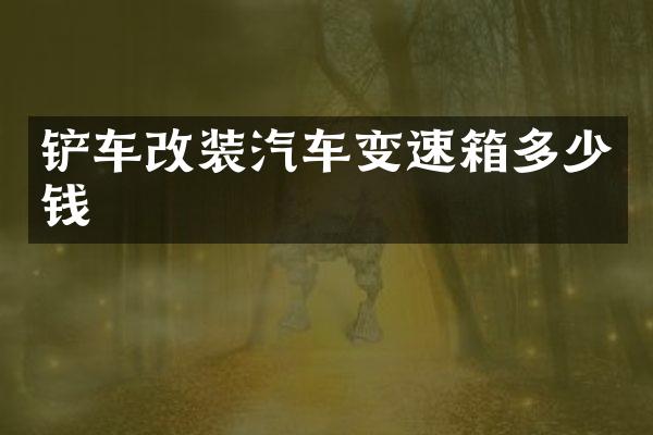 铲车改装汽车变速箱多少钱