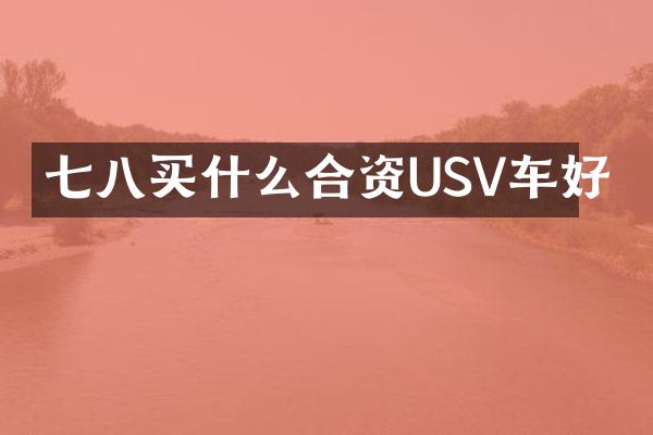 七八买什么合资USV车好