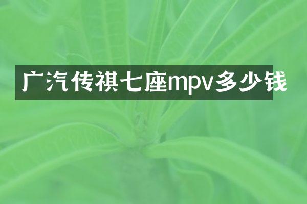 广汽传祺七座mpv多少钱