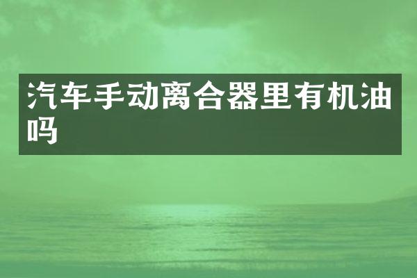 汽车手动离合器里有机油吗