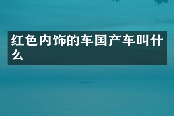 红色内饰的车国产车叫什么