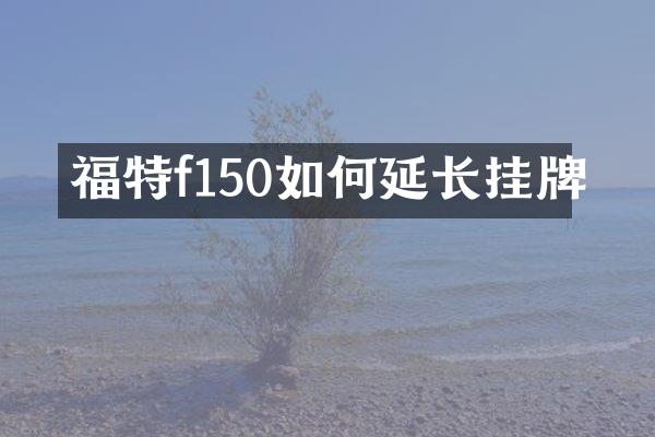 福特f150如何延长挂牌
