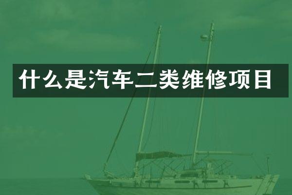 什么是汽车二类维修项目