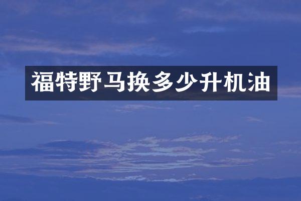 福特野马换多少升机油