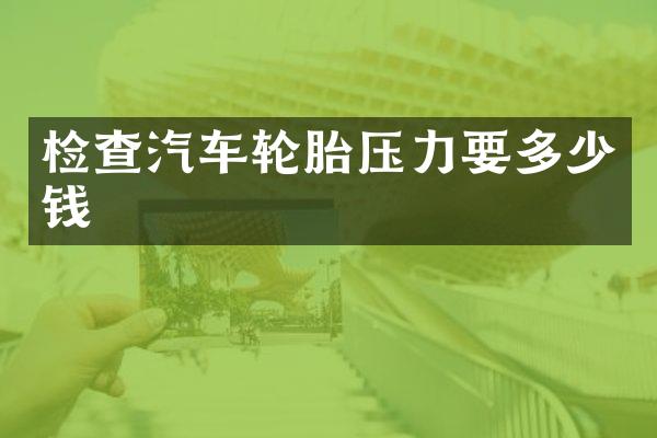 检查汽车轮胎压力要多少钱