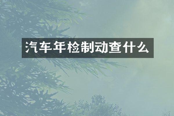 汽车年检制动查什么