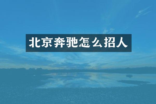 北京奔驰怎么招人