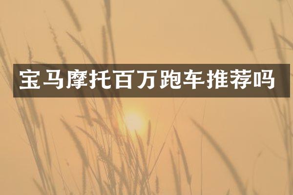 宝马摩托百万跑车推荐吗