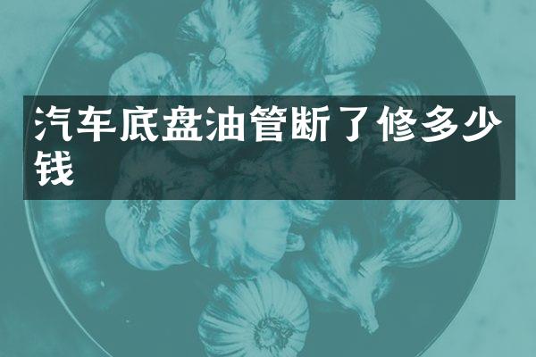 汽车底盘油管断了修多少钱