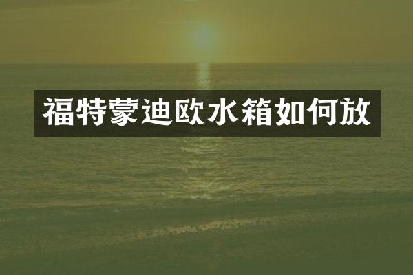 福特蒙迪欧水箱如何放
