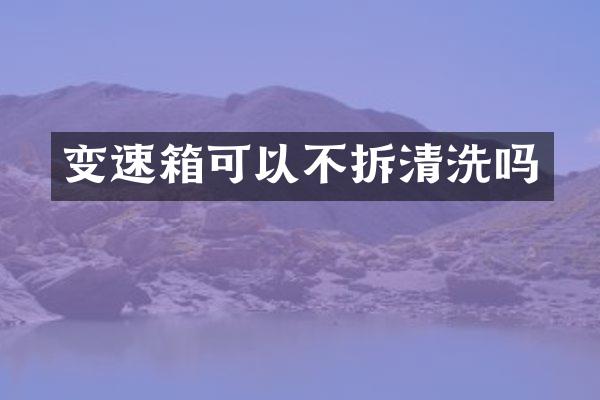 变速箱可以不拆清洗吗