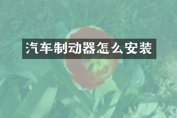汽车制动器怎么安装