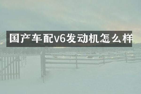国产车配v6发动机怎么样