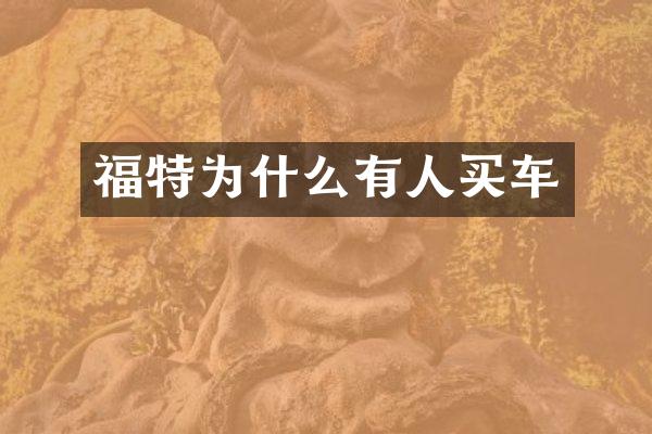 福特为什么有人买车