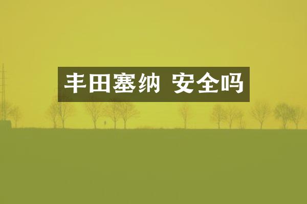 丰田塞纳 安全吗