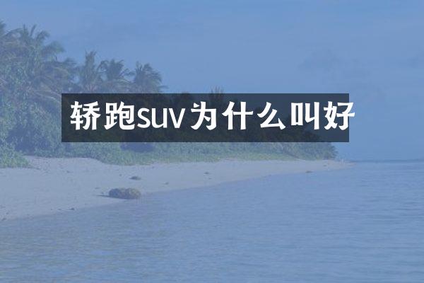 轿跑suv为什么叫好