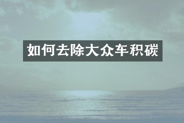 如何去除大众车积碳