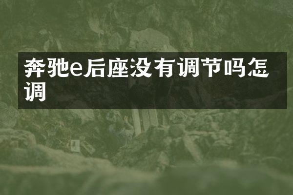 奔驰e后座没有调节吗怎么调