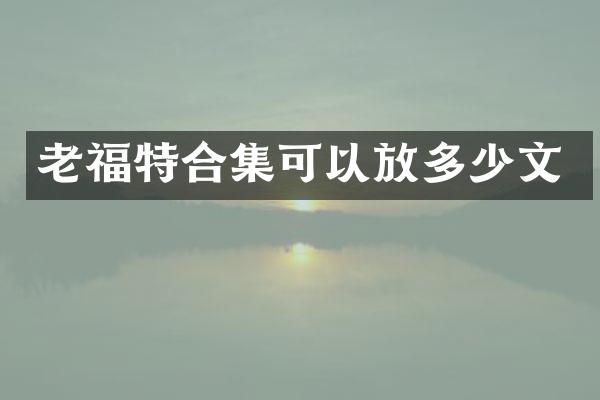 老福特可以放多少文
