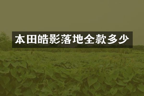 本田皓影落地全款多少