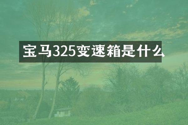 宝马325变速箱是什么