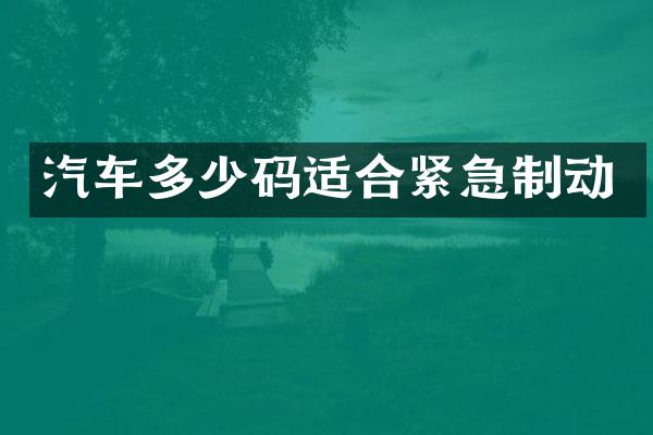 汽车多少码适合紧急制动