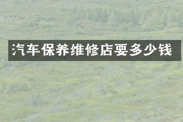 汽车保养维修店要多少钱