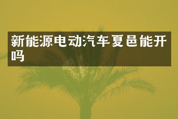 新能源电动汽车夏邑能开吗