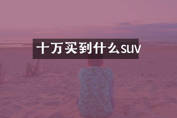 十万买到什么suv