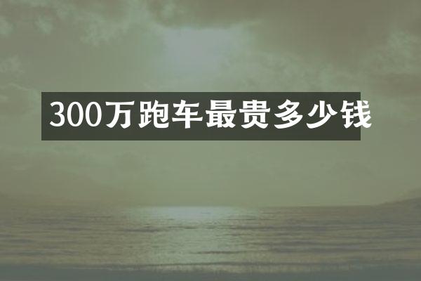 300万跑车最贵多少钱