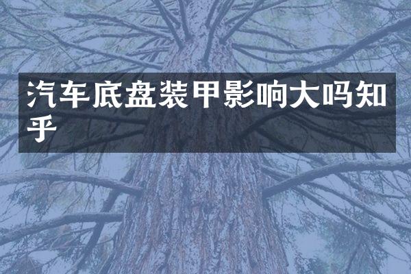 汽车底盘装甲影响大吗知乎