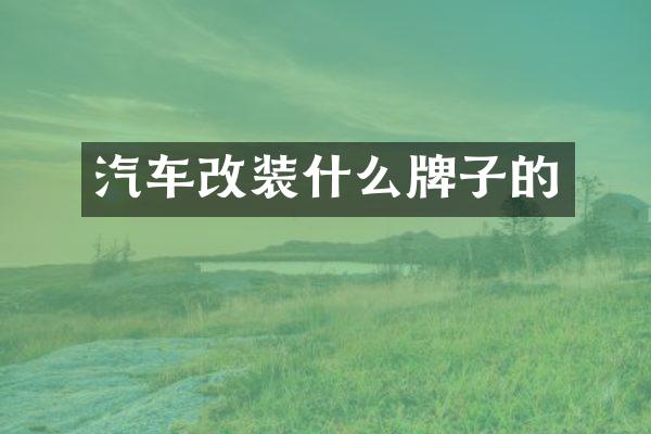 汽车改装什么牌子的