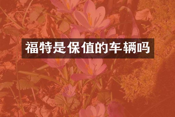 福特是保值的车辆吗
