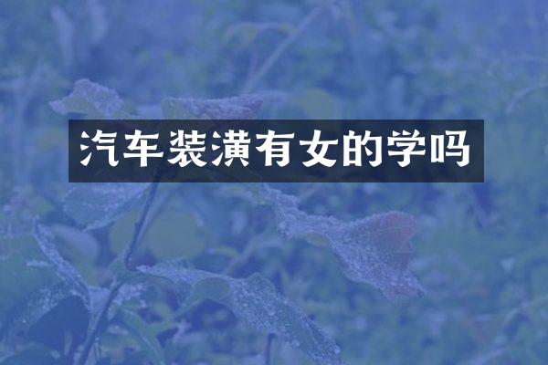 汽车装潢有女的学吗