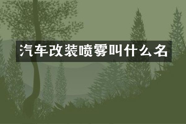 汽车改装喷雾叫什么名