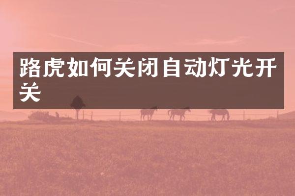 路虎如何关闭自动灯光开关