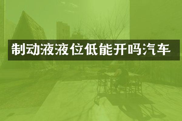 制动液液位低能开吗汽车