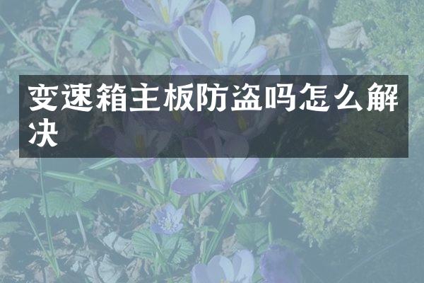 变速箱主板防盗吗怎么解决