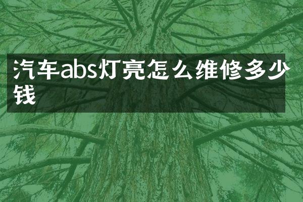 汽车abs灯亮怎么维修多少钱