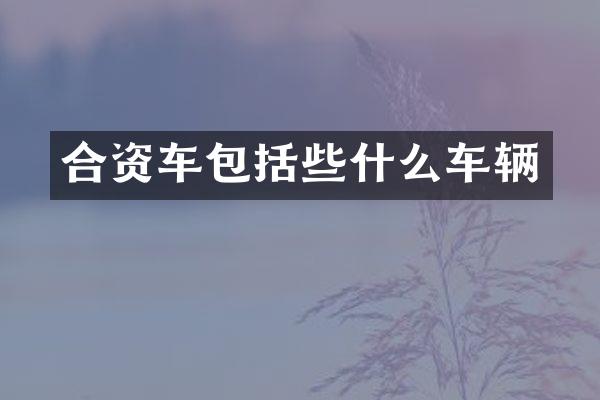 合资车包括些什么车辆