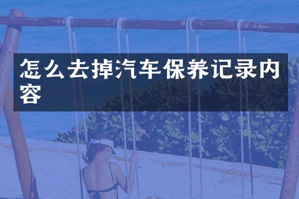 怎么去掉汽车保养记录内容