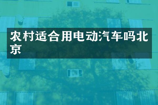 农村适合用电动汽车吗北京