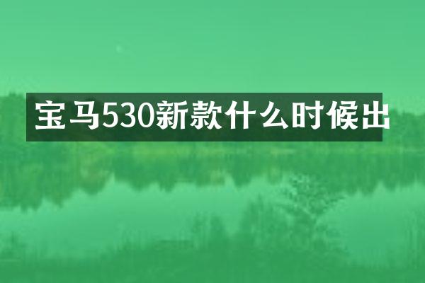 宝马530新款什么时候出