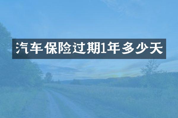 汽车保险过期1年多少天